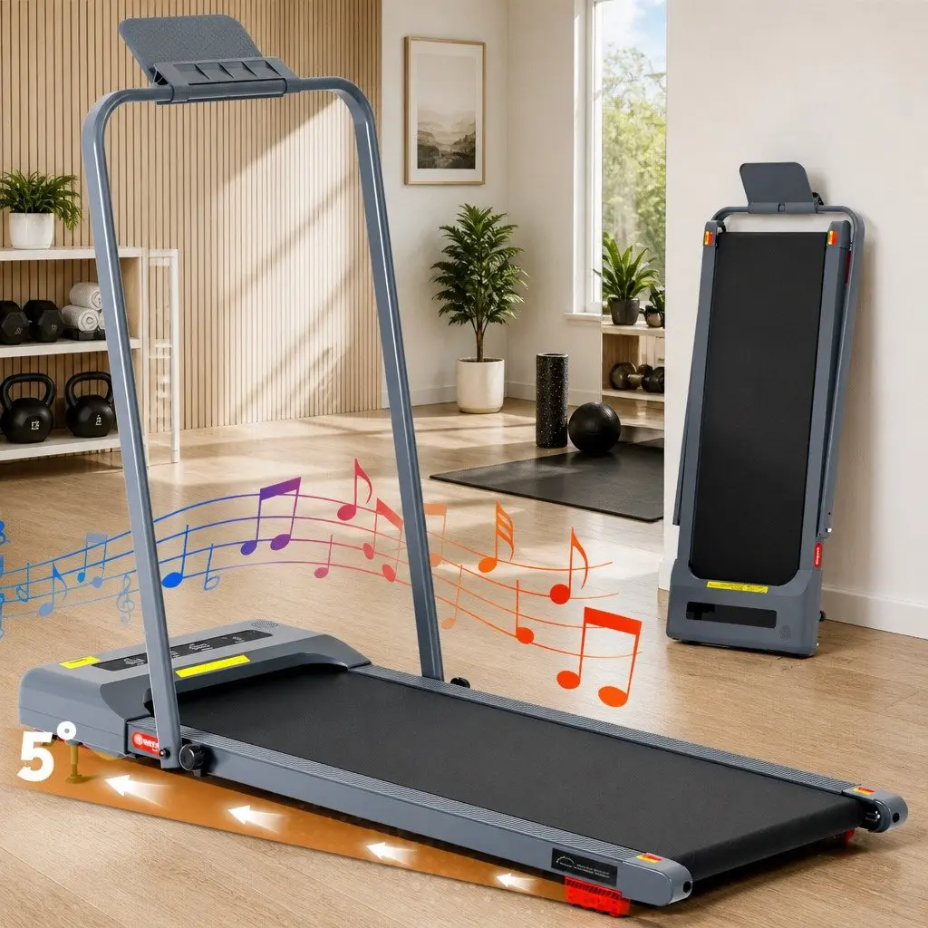 Electric Treadmill Compact Foldable Under Desk 380mm Grey