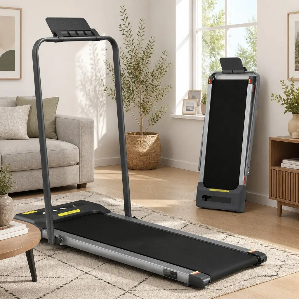 Electric Walking Pad Treadmill Foldable Under Desk Home Gym Fitness Machine Grey