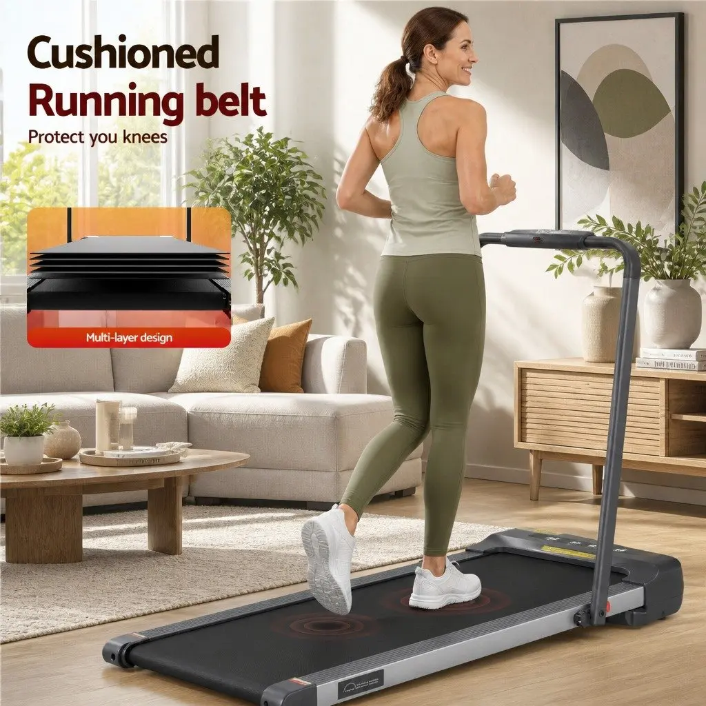 Electric Walking Pad Treadmill Foldable Under Desk Home Gym Fitness Machine Grey