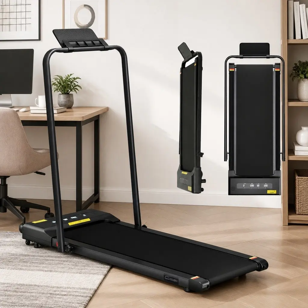 Electric Walking Pad Treadmill Foldable Compact 380mm Black