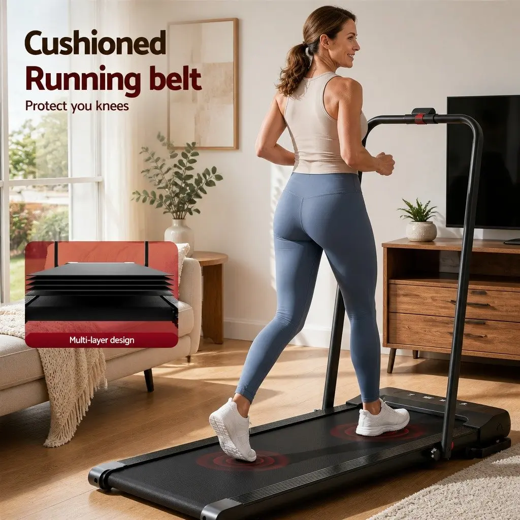 Electric Walking Pad Treadmill Foldable Compact 380mm Black