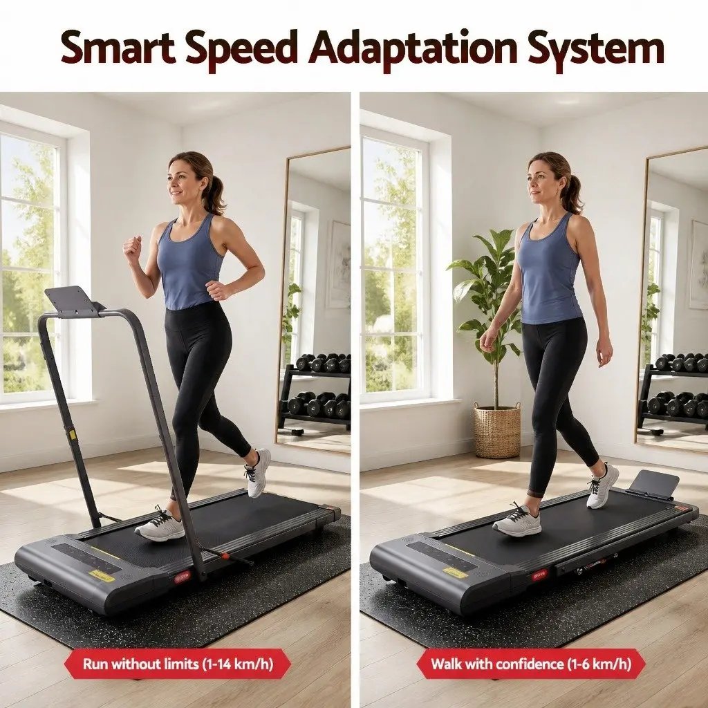 2 in 1 Electric Treadmill Under Desk Foldable 400mm Running Belt