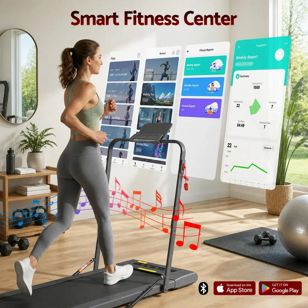 2 in 1 Electric Treadmill Under Desk Foldable 400mm Running Belt