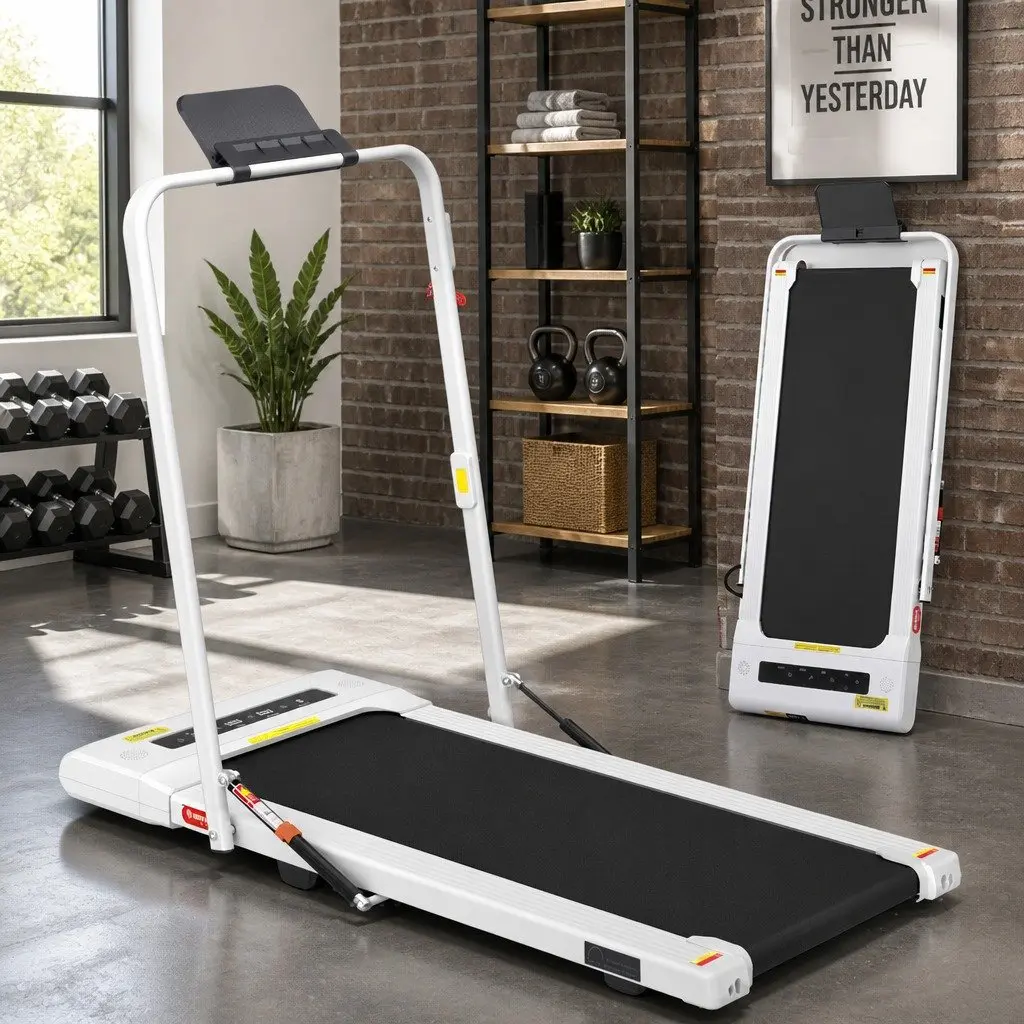 Electric Walking Pad Treadmill Under Desk 400mm Belt Home Gym Fitness White