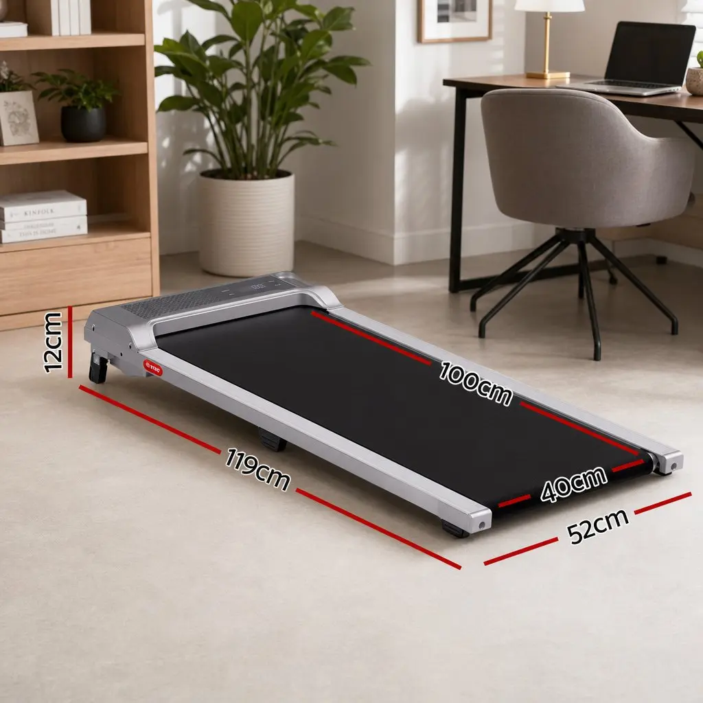 3 in 1 Treadmill Compact Under Desk Walking Pad 100 x 40 cm with 12% Incline for Home Gym Exercise