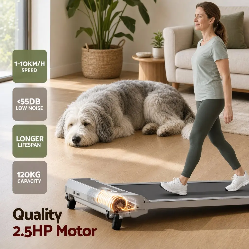 3 in 1 Treadmill Compact Under Desk Walking Pad 100 x 40 cm with 12% Incline for Home Gym Exercise