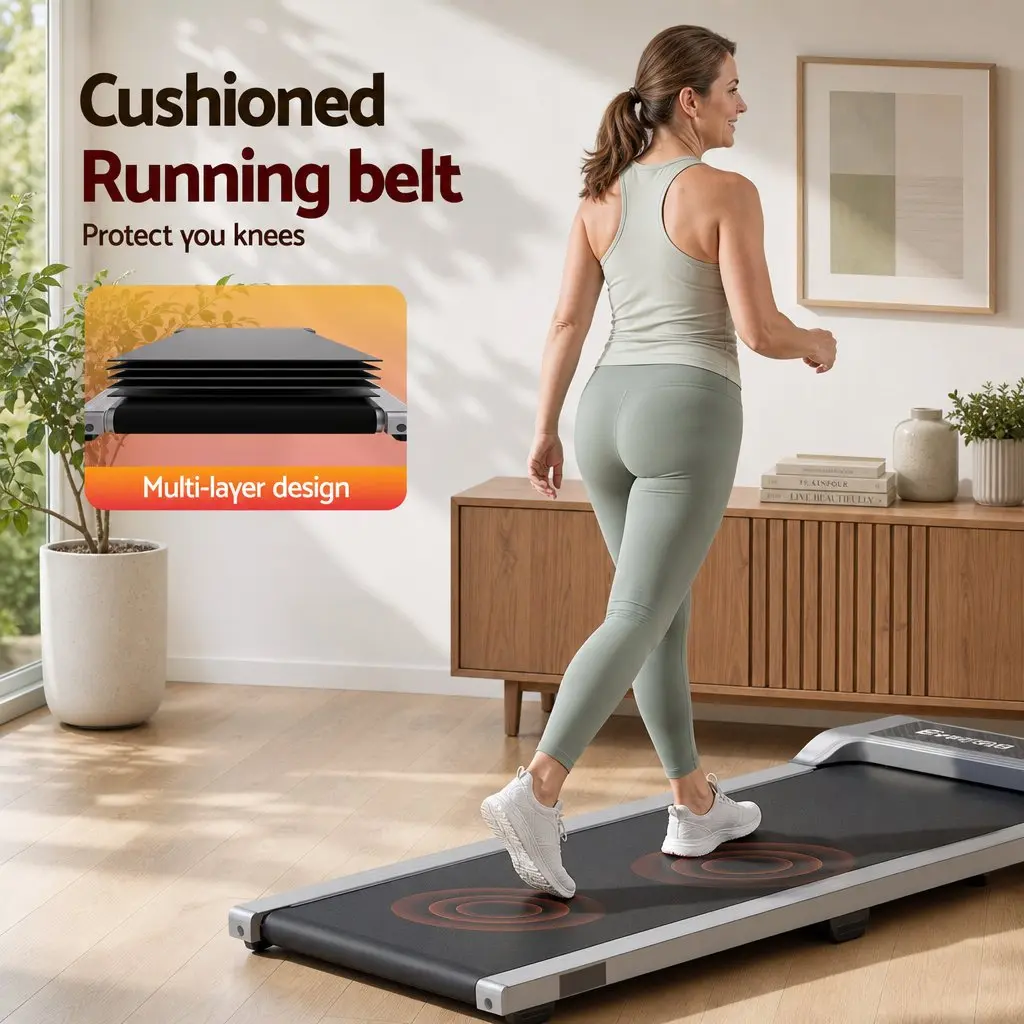 3 in 1 Treadmill Compact Under Desk Walking Pad 100 x 40 cm with 12% Incline for Home Gym Exercise