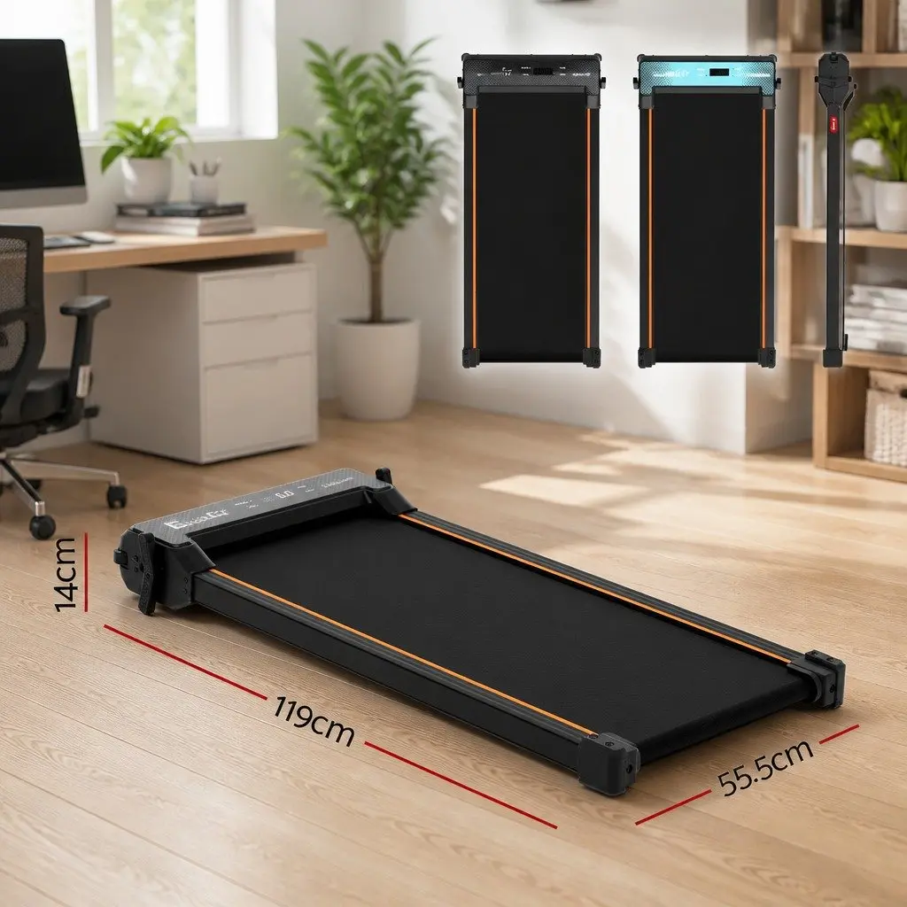 2 in 1 Walking Pad Treadmill Under Desk Dual-Sided with Foot Massage Home Gym