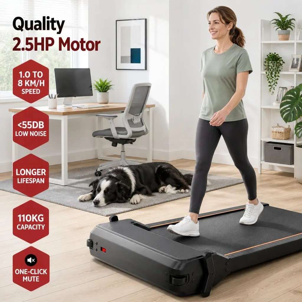 2 in 1 Walking Pad Treadmill Under Desk Dual-Sided with Foot Massage Home Gym