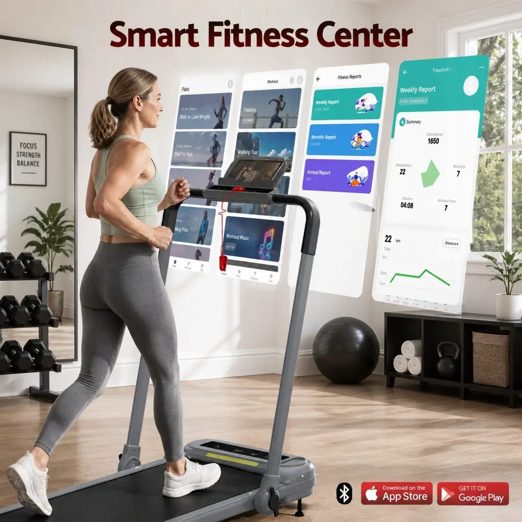 Electric Treadmill Compact Foldable 3-Level Incline Home Gym