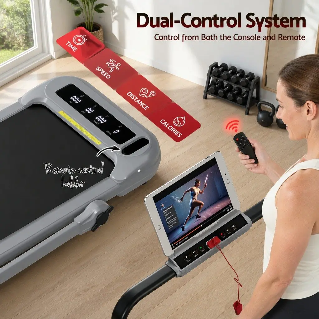 Electric Treadmill Compact Foldable 3-Level Incline Home Gym