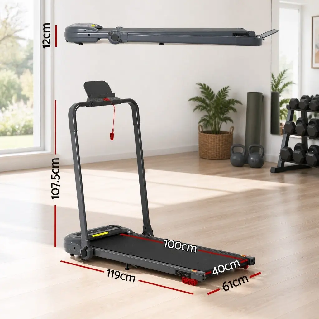 Electric Treadmill Compact Foldable 3-Level Incline Home Gym