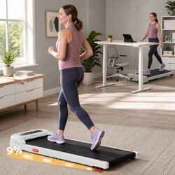 Friendly Compact Electric Walking Pad Treadmill in White