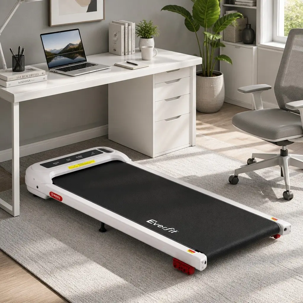 Under Desk Treadmill Electric Walking Pad White 3 Level Incline