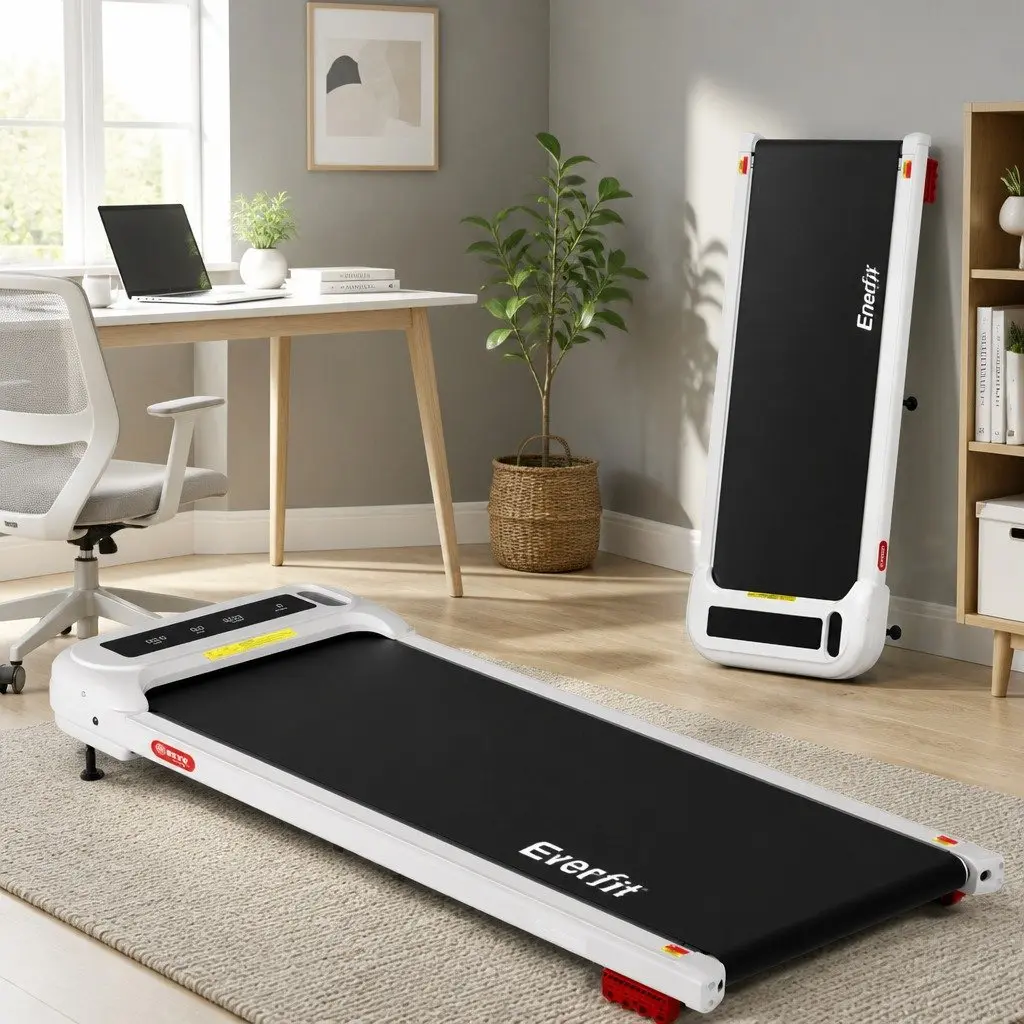 Under Desk Treadmill Electric Walking Pad White 3 Level Incline