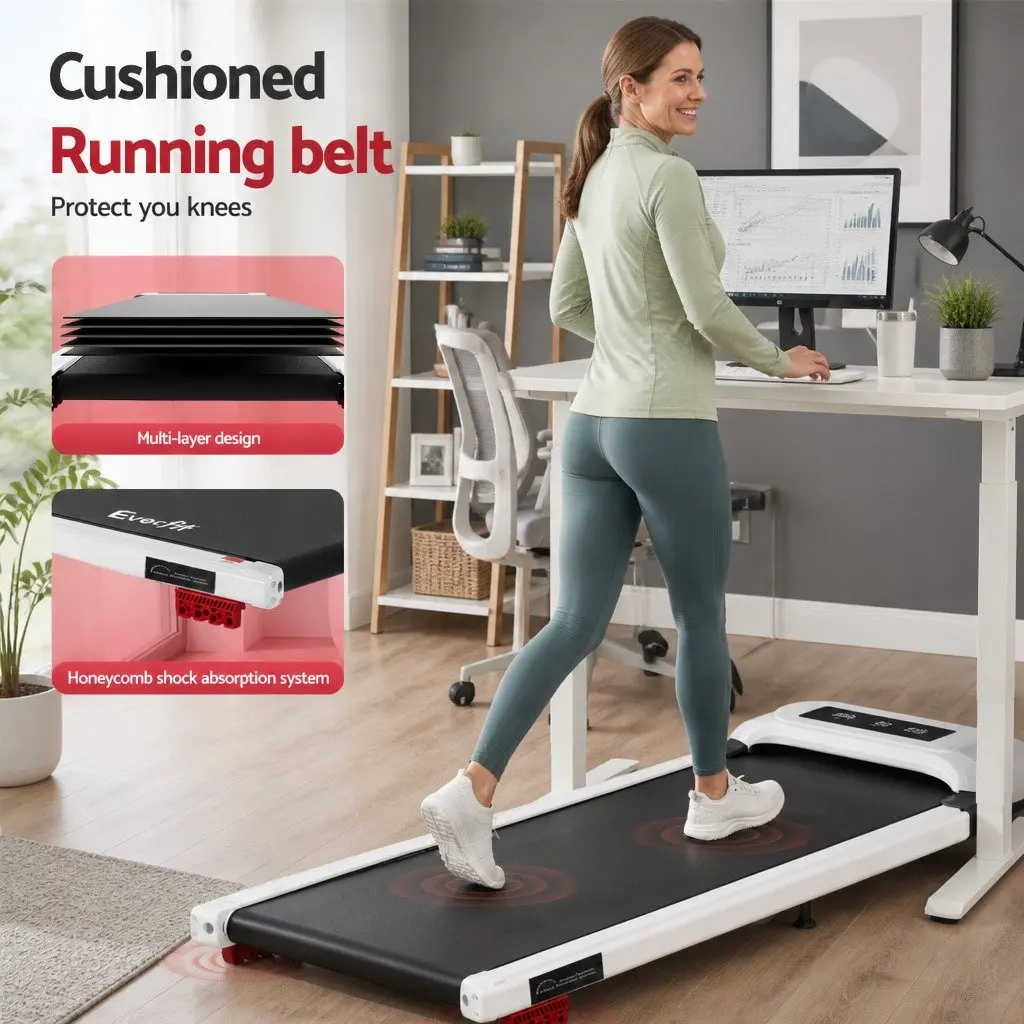 Under Desk Treadmill Electric Walking Pad White 3 Level Incline