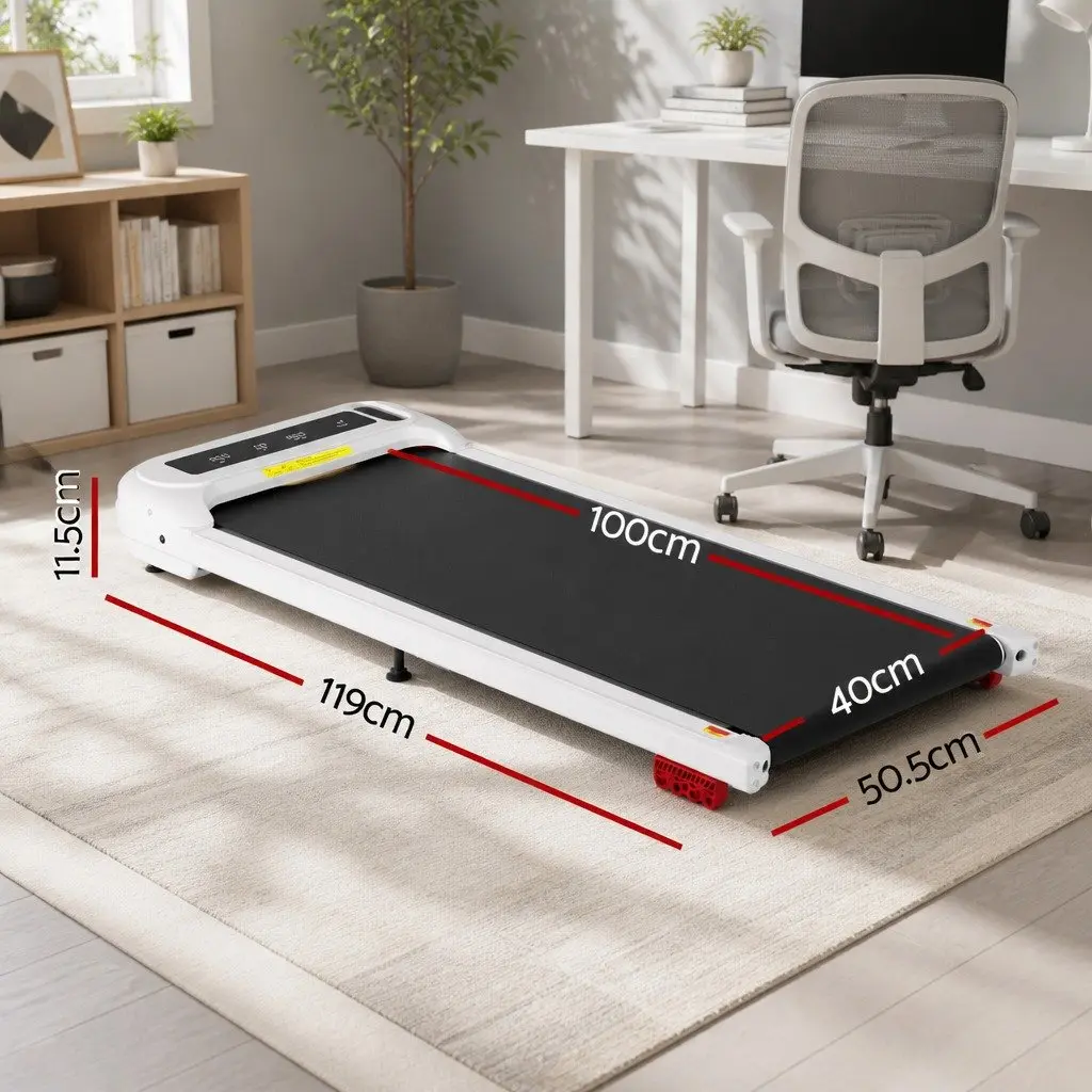 Under Desk Treadmill Electric Walking Pad White 3 Level Incline