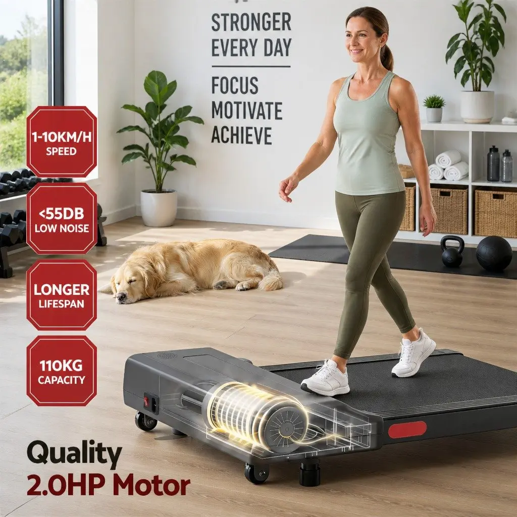 Electric Walking Pad Treadmill 2 in 1 Compact Foldable Home Gym Fitness Machine Grey