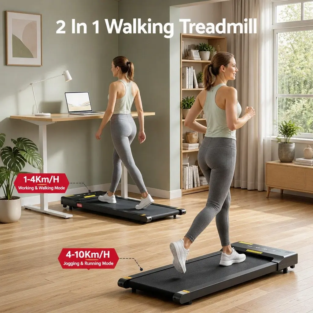 Electric Walking Pad Treadmill Foldable Compact 400mm Non-Slip Running Belt
