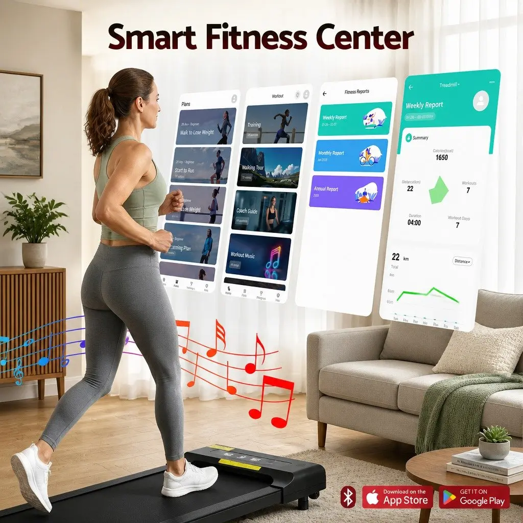 Electric Walking Pad Treadmill Foldable Compact 400mm Non-Slip Running Belt