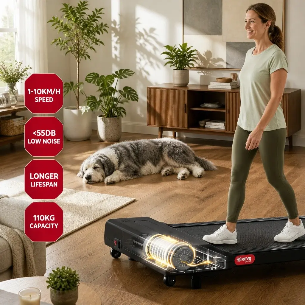 Electric Walking Pad Treadmill Foldable Compact 400mm Non-Slip Running Belt