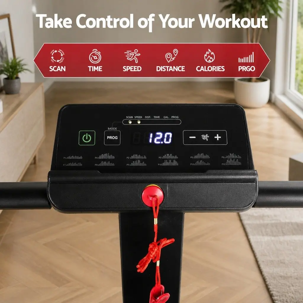 Walking Pad Treadmill 2-in-1 Foldable Home Gym 40cm Belt 12 Programs App