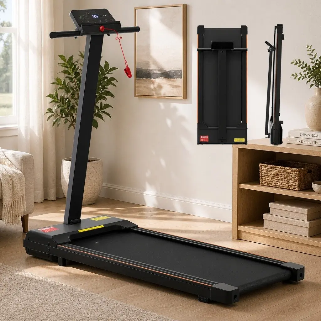 Walking Pad Treadmill 2-in-1 Foldable Home Gym 40cm Belt 12 Programs App