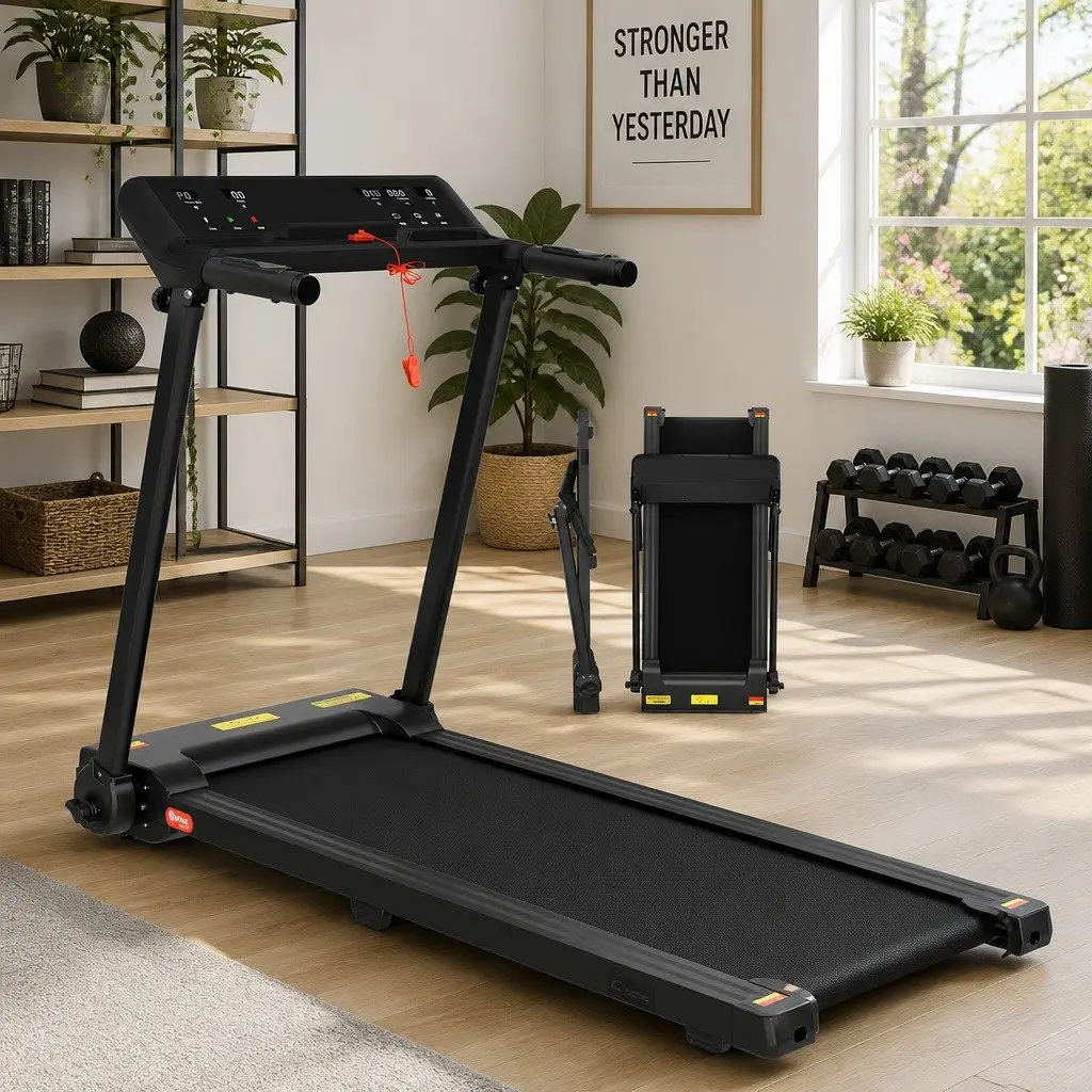 Electric Treadmill Foldable Home Gym Fitness Machine 12 Programs LCD Display