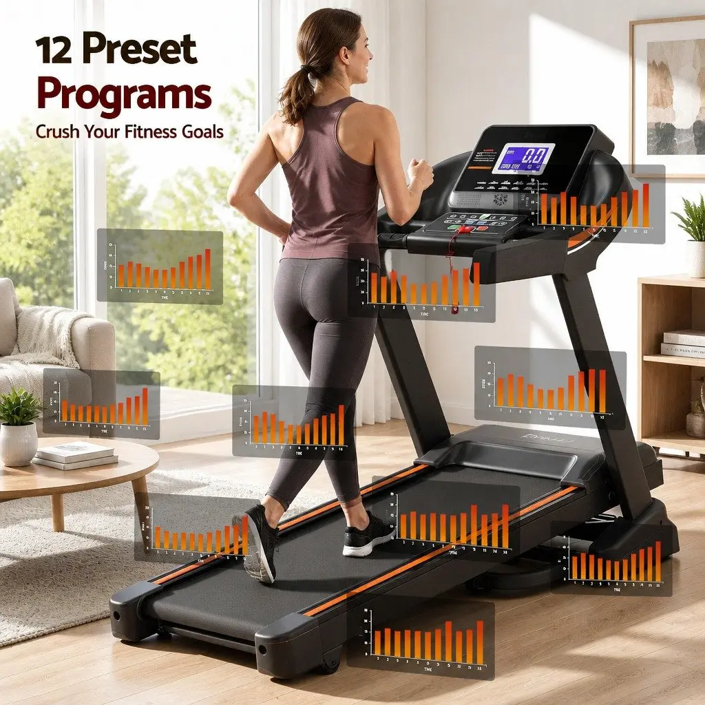 Electric Treadmill Automatic Incline 15 Level 168cm x 82cm x 142cm