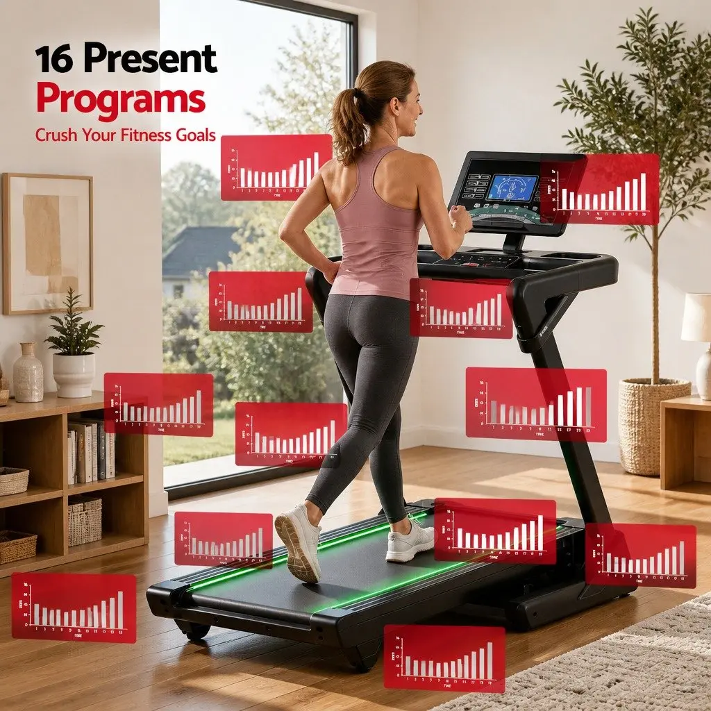 Foldable Treadmill 500mm Wide Belt 30% Auto Incline Home Gym Electric Machine