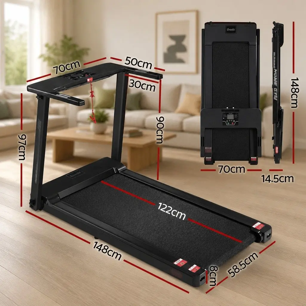 Electric Treadmill Foldable Compact Home Fitness Machine 12 Programs 1-12km/h
