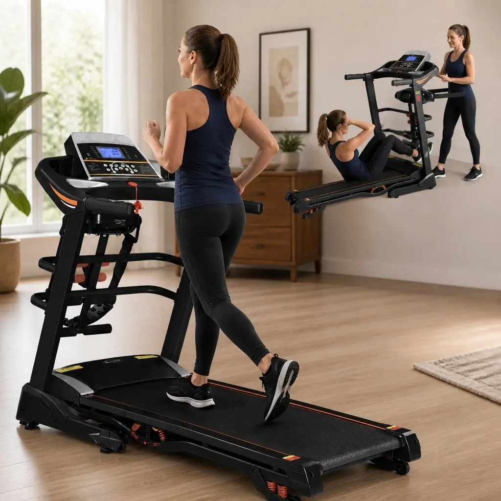 Electric Treadmill Home Gym Fitness Machine 18 Speed LCD Display Massage Belt