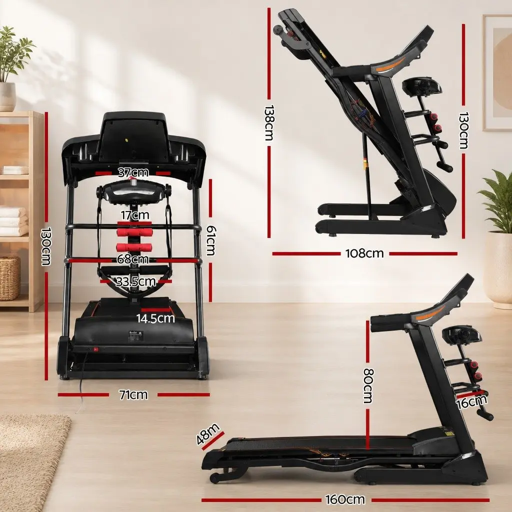 Electric Treadmill Home Gym Fitness Machine 18 Speed LCD Display Massage Belt
