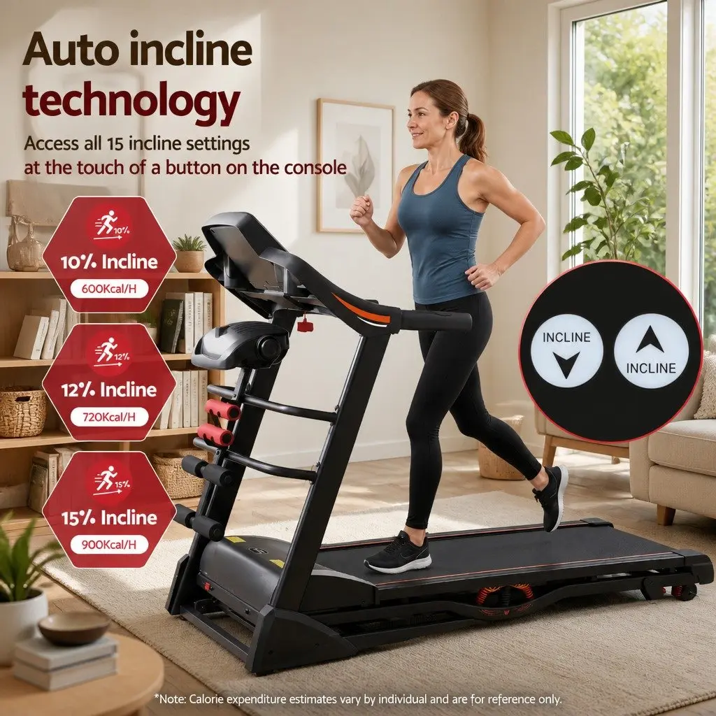 Electric Treadmill Home Gym Fitness Machine 18 Speed LCD Display Massage Belt