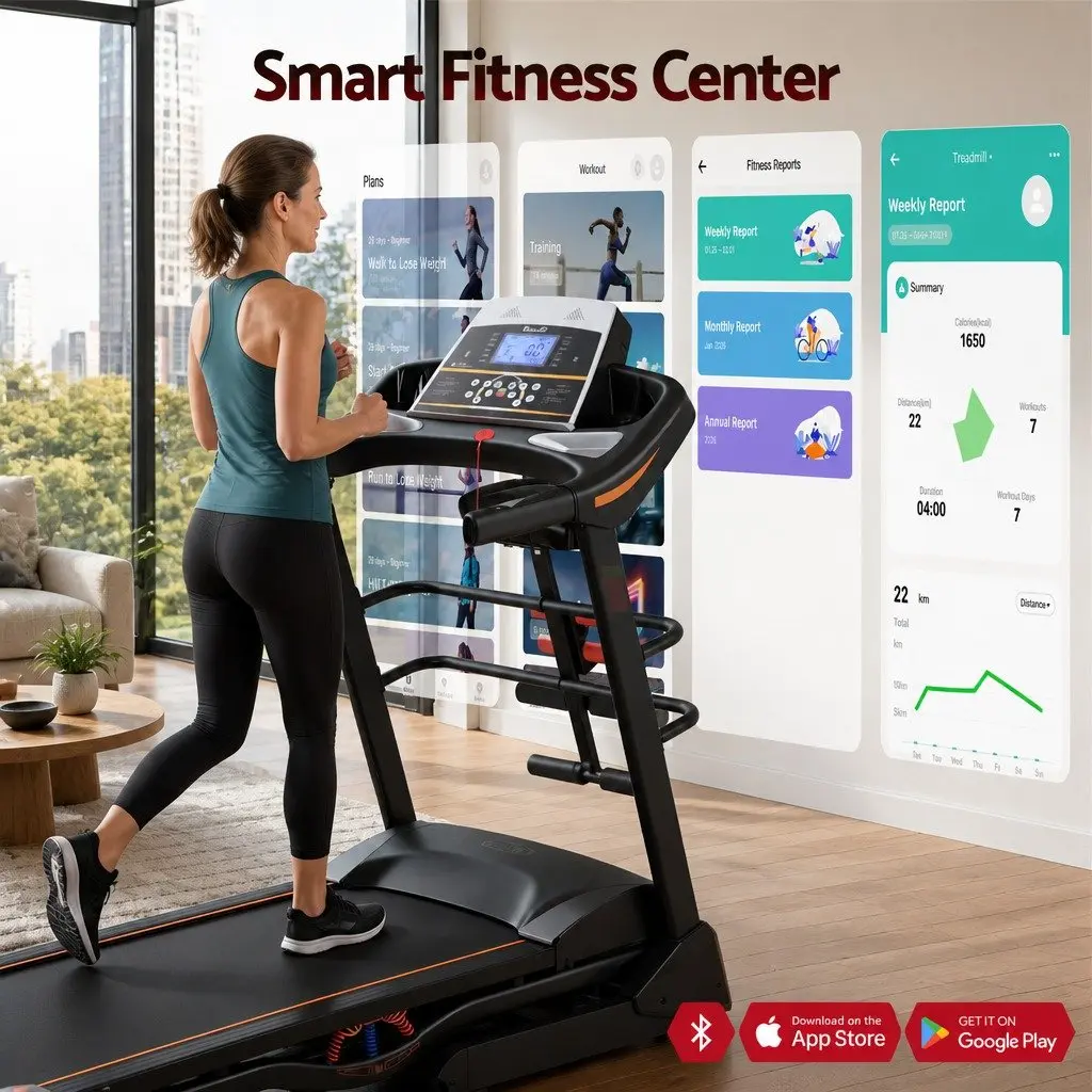 Electric Treadmill Home Gym Fitness Machine 18 Speed LCD Display Massage Belt