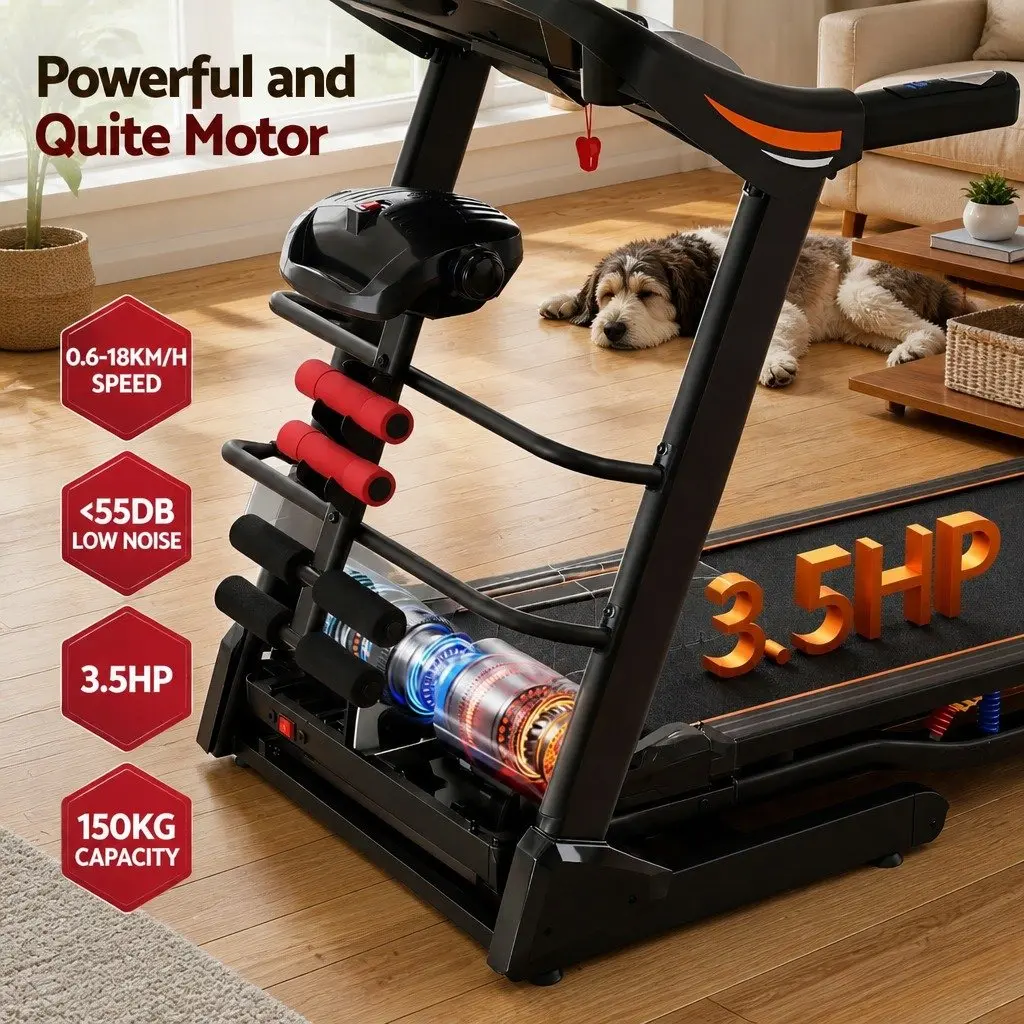 Electric Treadmill Home Gym Fitness Machine 18 Speed LCD Display Massage Belt