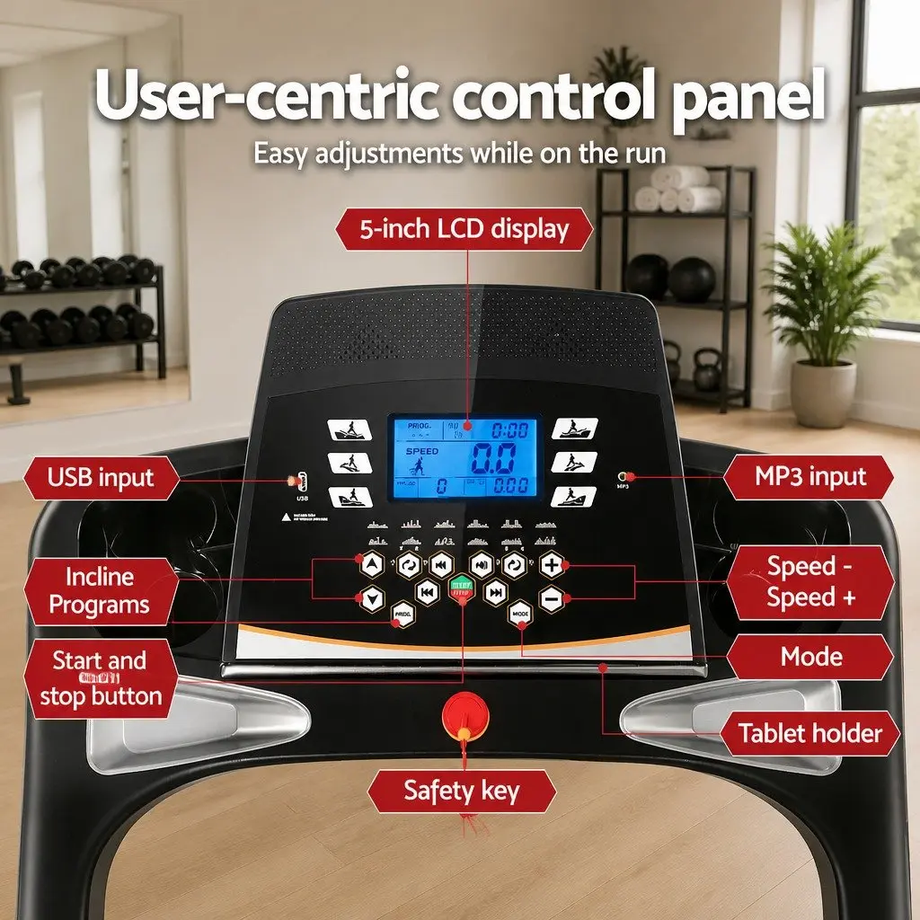 Electric Treadmill Auto Incline 18 Speed Levels Compact Home Gym Fitness Exercise Machine