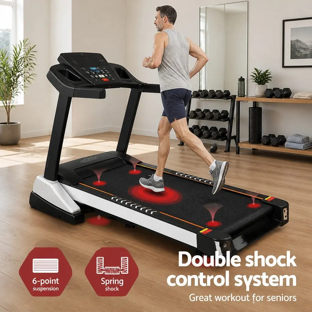 Electric Treadmill Auto Incline 18 Speed Levels Compact Home Gym Fitness Exercise Machine