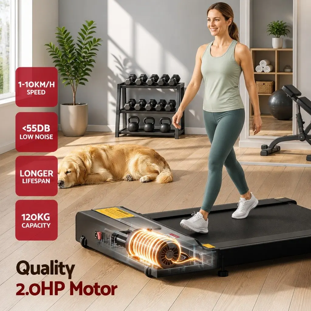 Electric Walking Pad Under Desk Treadmill Foldable Home Gym Fitness Black