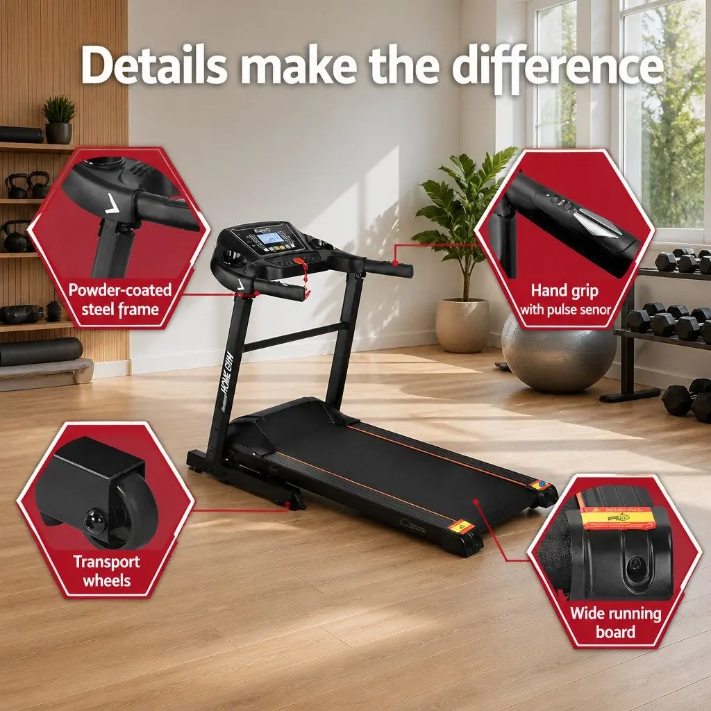 Electric Treadmill Foldable Home Gym Fitness Machine 12 Programs 12 Speed Levels