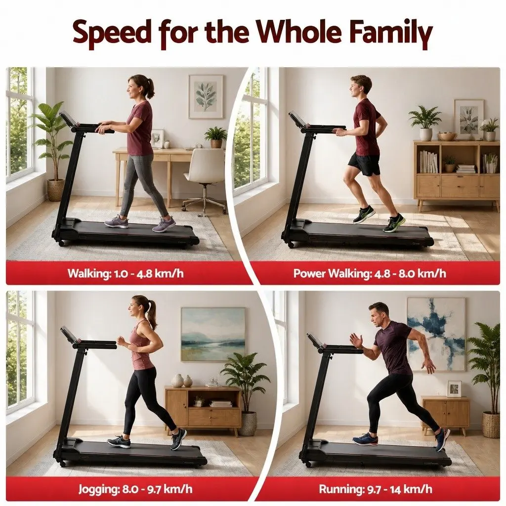 Electric Treadmill Foldable Walking Pad Home Office Gym Incline Black Machine