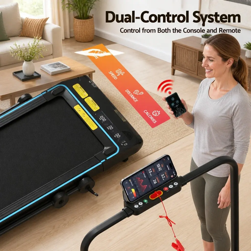 Electric Treadmill Walking Pad Under Desk Home Gym Fitness 420mm Belt Remote
