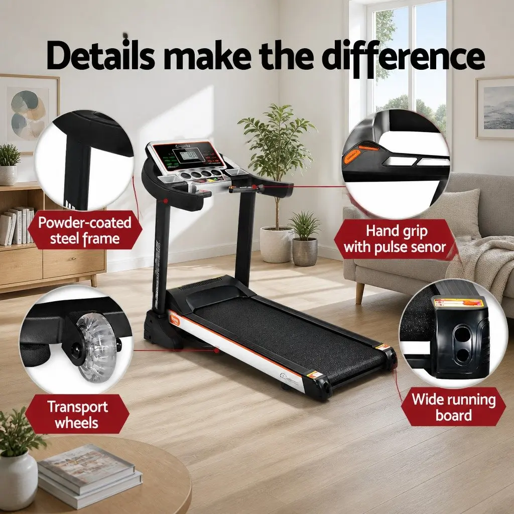 Electric Treadmill Auto Incline 18 Speed Home Gym Fitness Exercise Machine