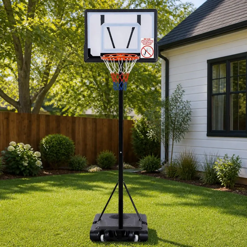 Basketball Hoop Stand Adjustable Height Portable 32 Inch Backboard with Wheels