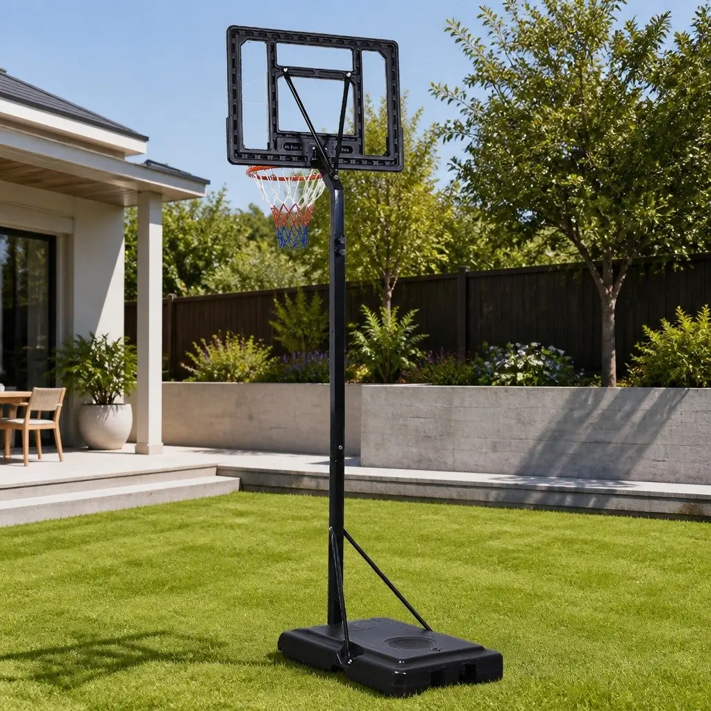 Basketball Hoop Stand Adjustable Height Portable 32 Inch Backboard with Wheels