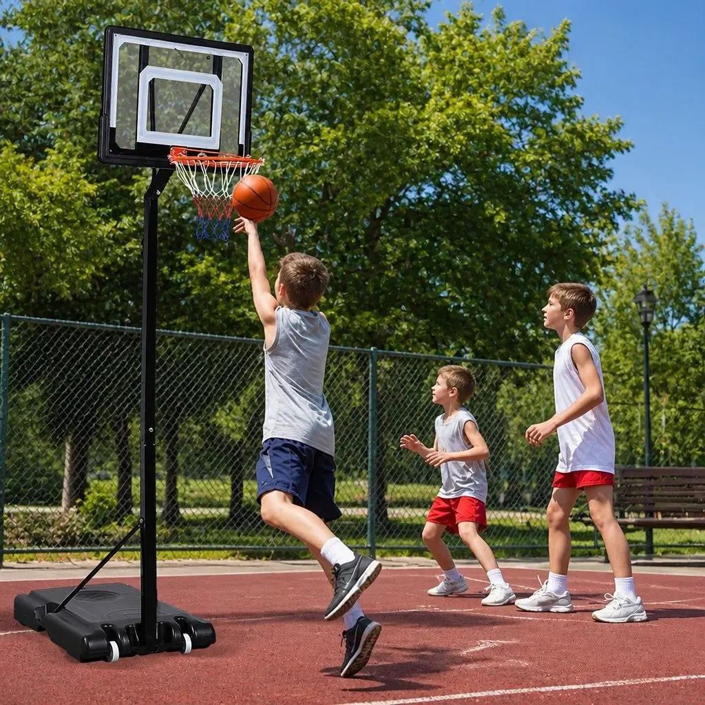 Basketball Hoop Stand Adjustable Height Portable 32 Inch Backboard with Wheels