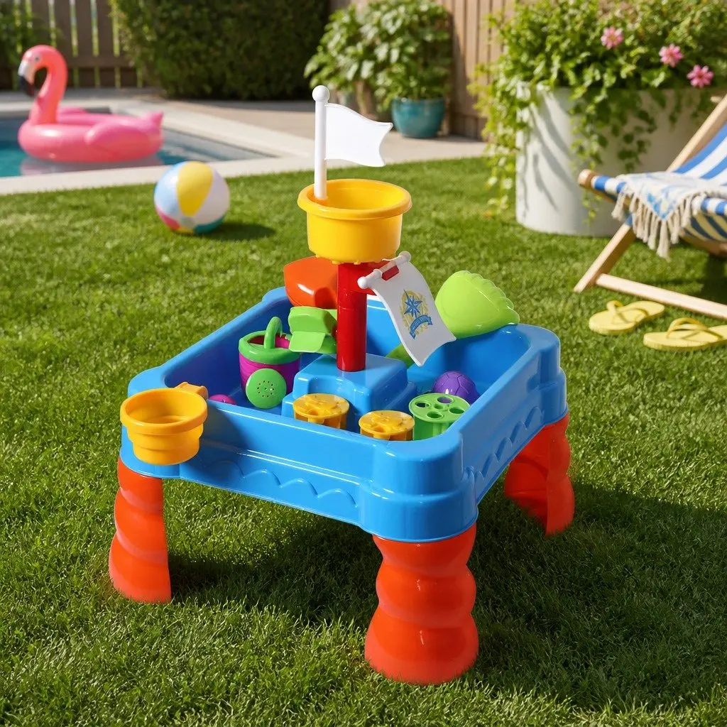 Kids Sand Water Play Table 2-In-1 Activity Toy Set Outdoor Indoor 21pc