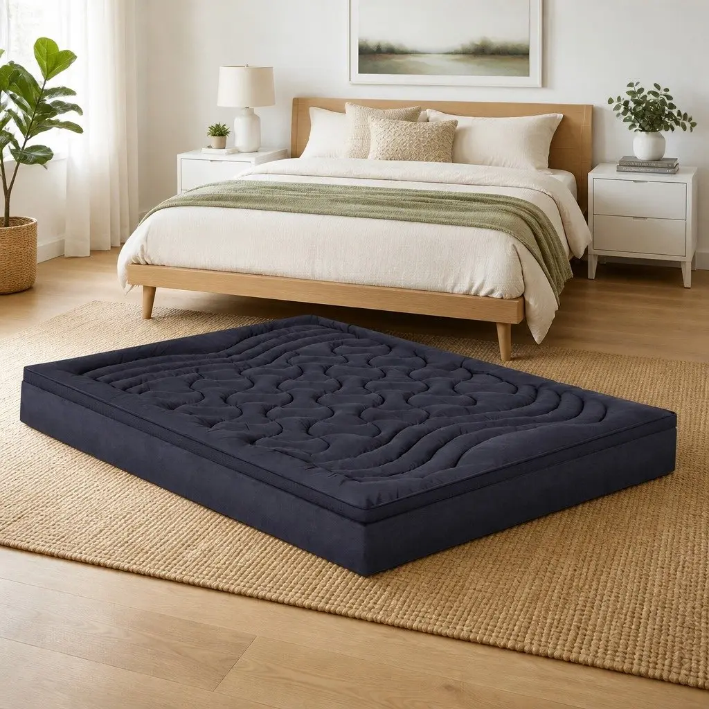 Mattress Topper Charcoal 1000GSM 3-Zone Comfort Queen Deep Pocket 45cm