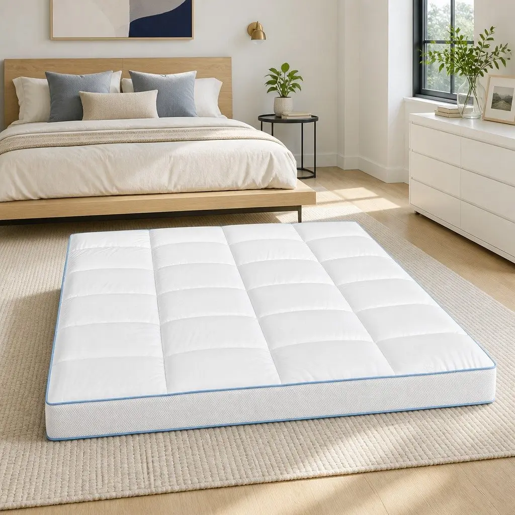 Pillowtop Mattress Topper 10cm Thick Double Bed Pad White Cooling Underlay Deep