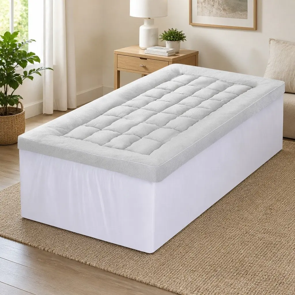 Mattress Topper Pillowtop 11cm Thick Bamboo Blend King Single Bed Cover